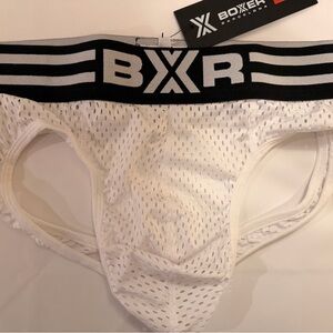 White mesh men's jock briefs by BXR. XL.